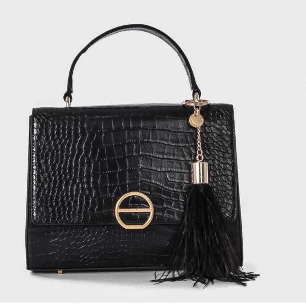 Celine Dion Sonata Croco Handbag